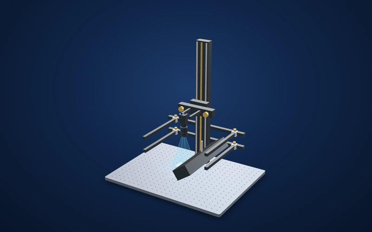 3D illustration of the inspection setup: Indentation marks on aluminium film