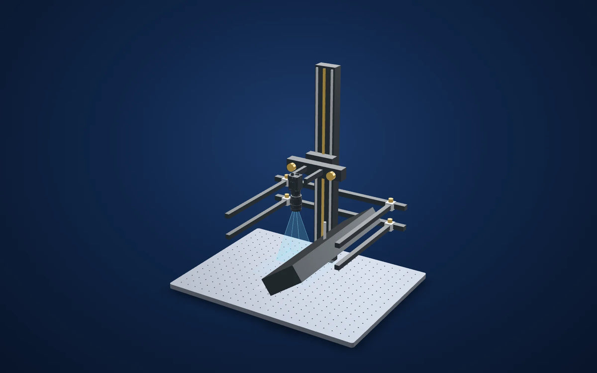 3D illustration of the inspection setup: Scratch contrast on a machined cylinder