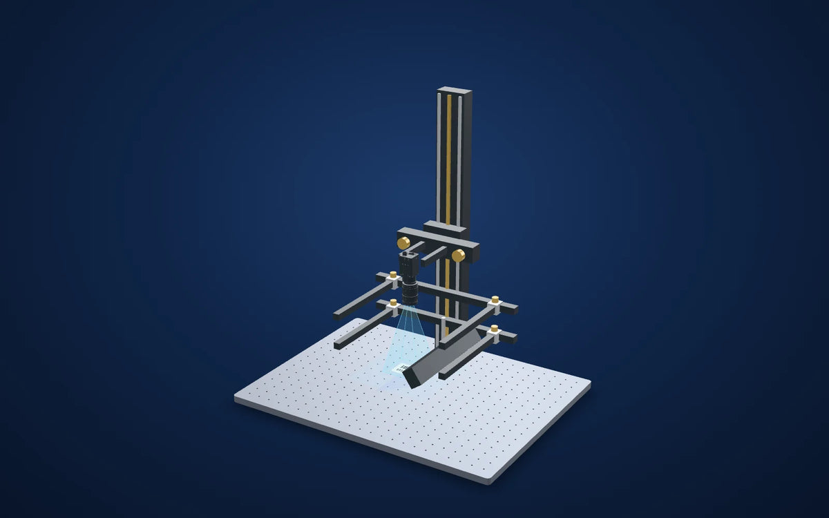 3D illustration of the inspection setup: Dot-printed date-code contrast