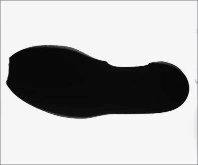 Source white-backlight capture showing the insole perimeter as a dark silhouette.