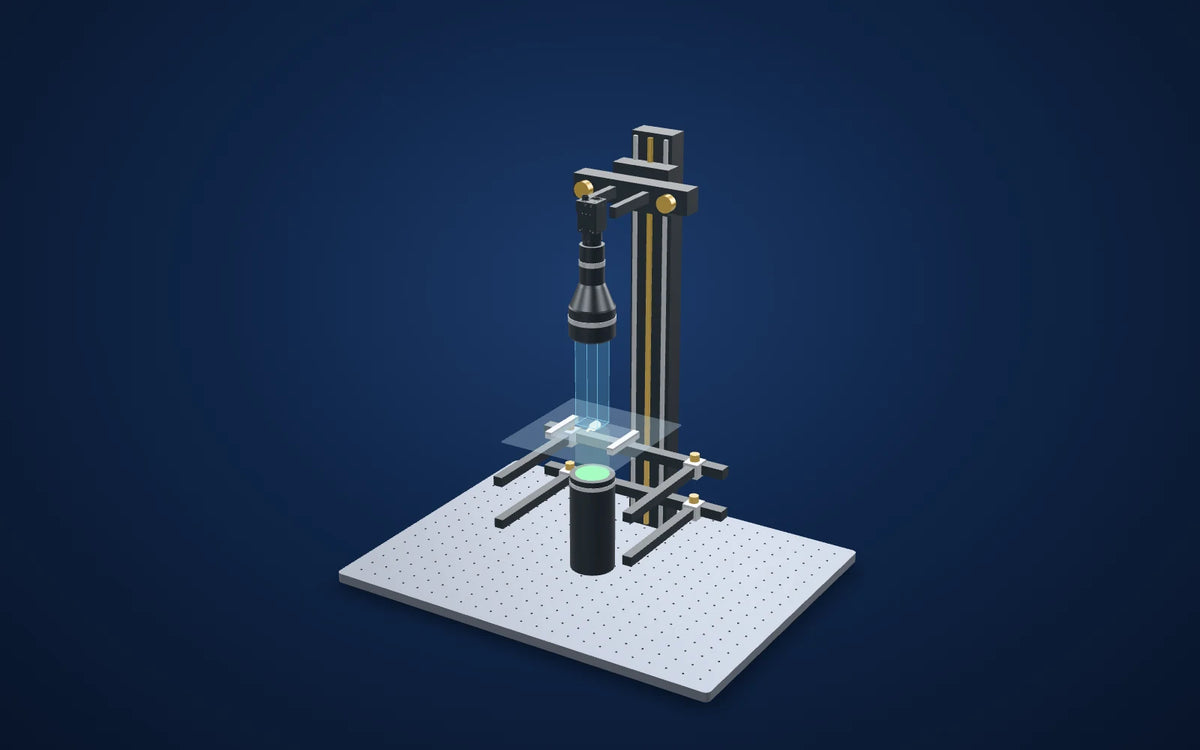 3D illustration of the inspection setup: Medical nozzle tip profile with a 0.238x telecentric lens