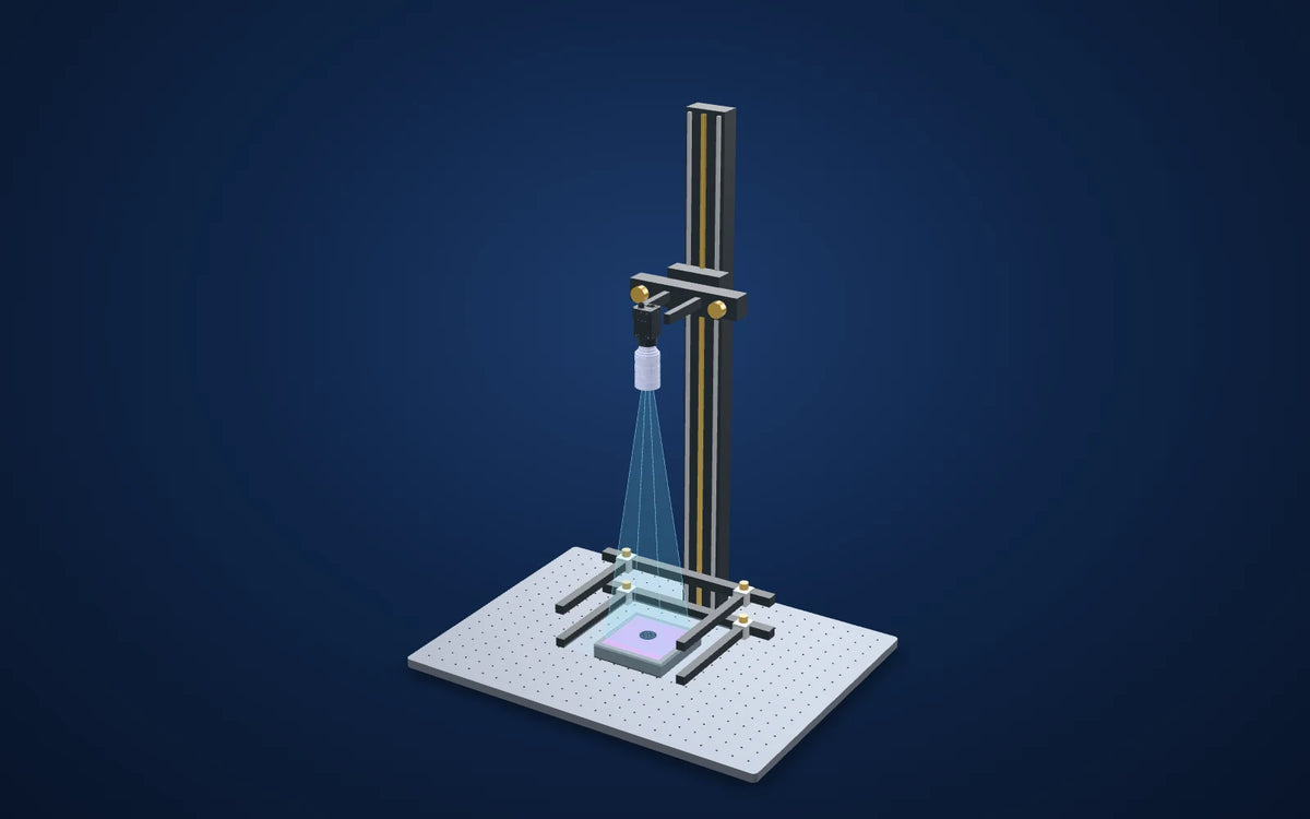 3D illustration of the inspection setup: Repeated wafer features in SWIR