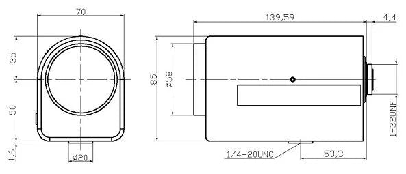 LS-SMZ0880DPIR-2M dimensions (mm)