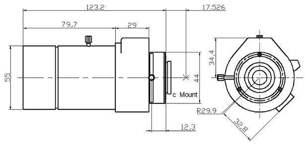 LS-CTV-0132 dimensions (mm)