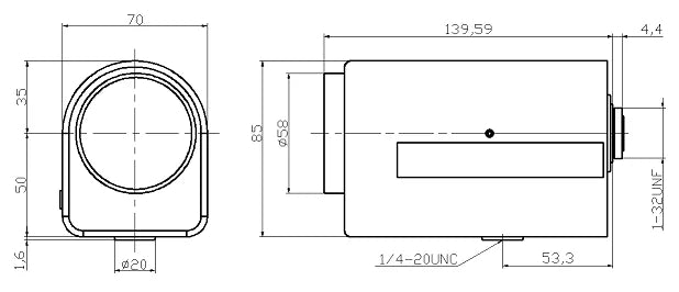LS-CTV-0076 dimensions (mm)