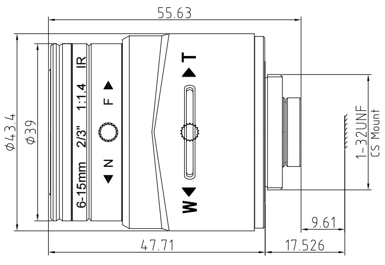 LS-CTV-0135 dimensions (mm)