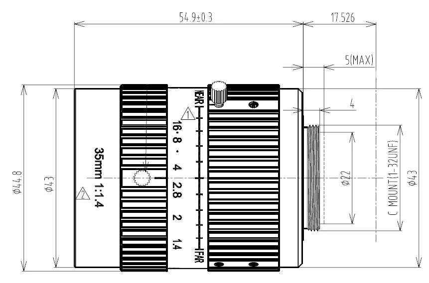 LS-FFL-0553 dimensions (mm)