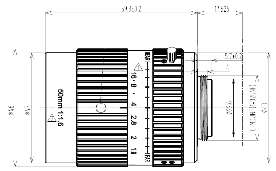 LS-FFL-0558 dimensions (mm)