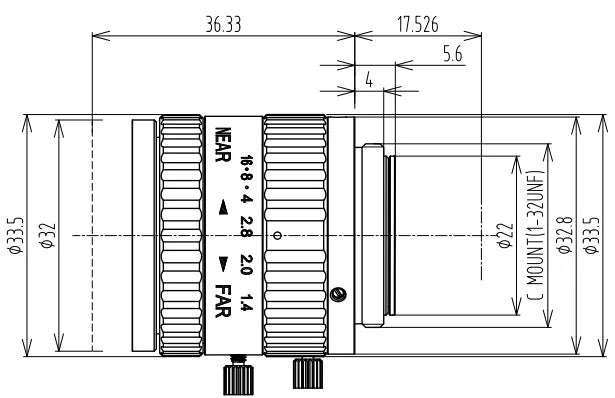 LS-SMV2514-5MC dimensions (mm)