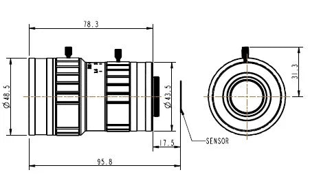 LS-SMV2514-8M dimensions (mm)