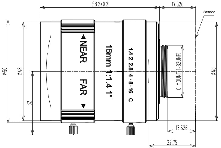 LS-FFL-0609 dimensions (mm)