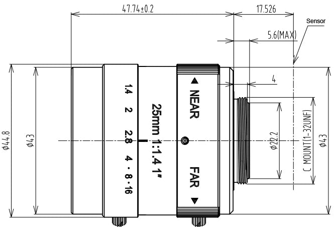 LS-S1MV2514-5MC dimensions (mm)