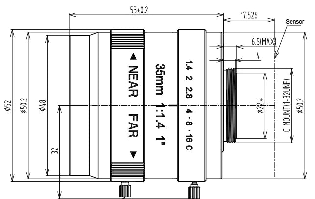 LS-FFL-0623 dimensions (mm)