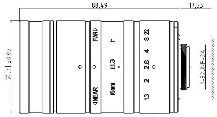 LS-FFL-0607 dimensions (mm)