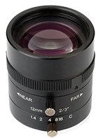 12 mm, 2/3", 5 MP, C-mount Machine Vision Lens, 5.0 MP, F1.4 manual iris (LS-FFL-0652)