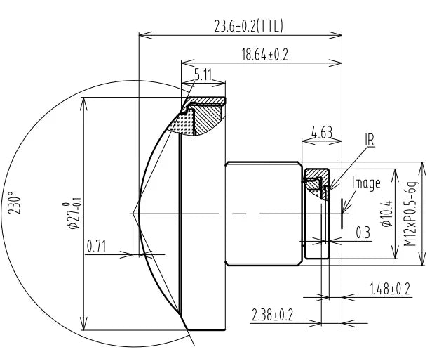LS-CTV-0022 dimensions (mm)