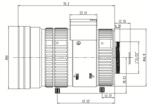 LS-CTV-0107 dimensions (mm)