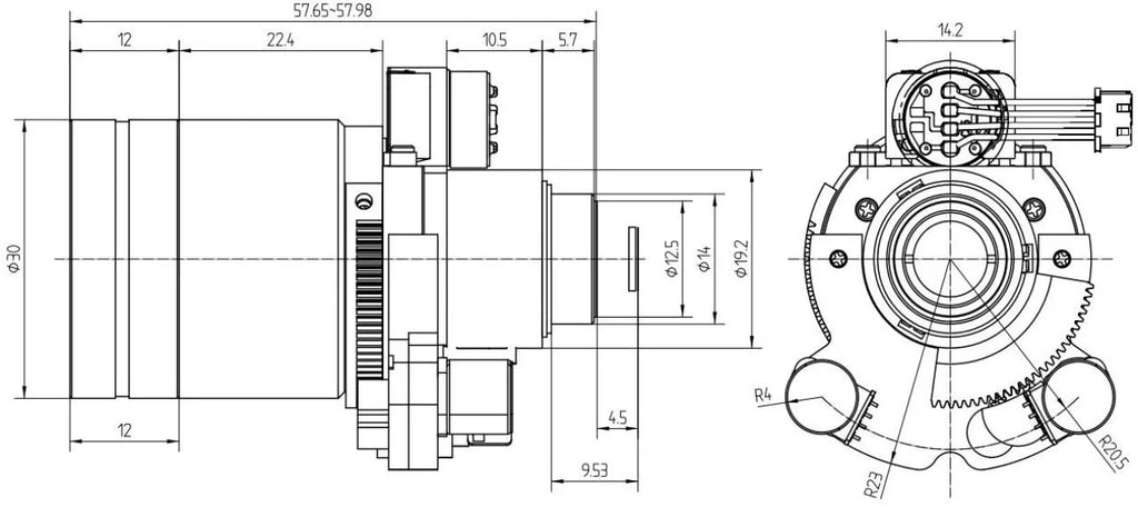 LS-SBF0550IR-4M dimensions (mm)