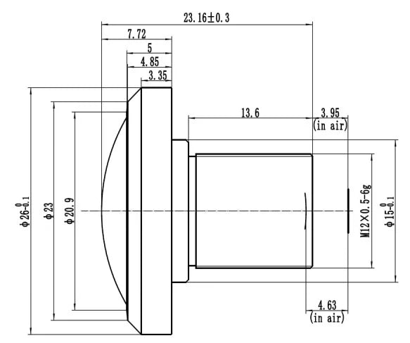 LS-CTV-0045 dimensions (mm)