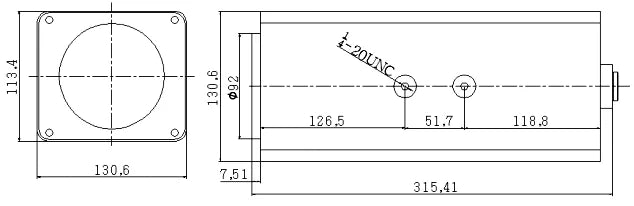 LS-SMZ15500IR-2M dimensions (mm)
