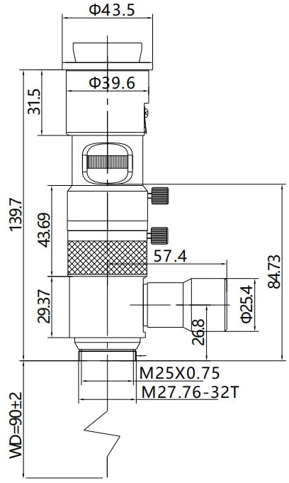 LS-STZ0745CF-M dimensions (mm)