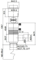 LS-STZ0745CF-M dimensions (mm)