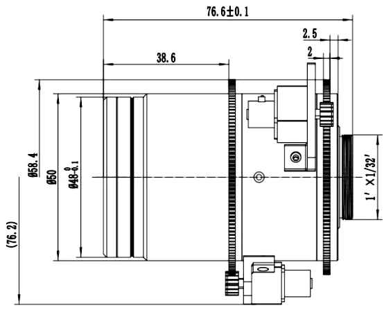 LS-CTV-0075 dimensions (mm)