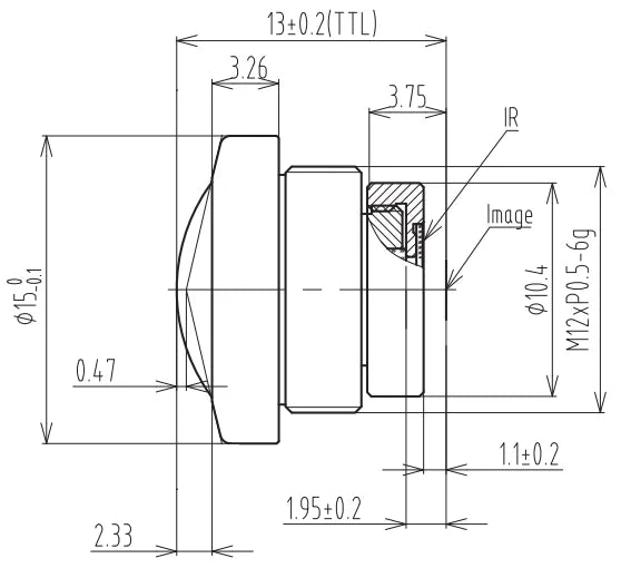LS-CTV-0038 dimensions (mm)