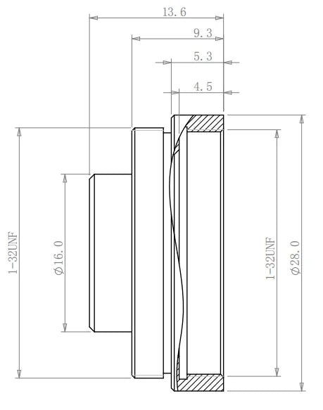 LS-EXT1.5C dimensions (mm)