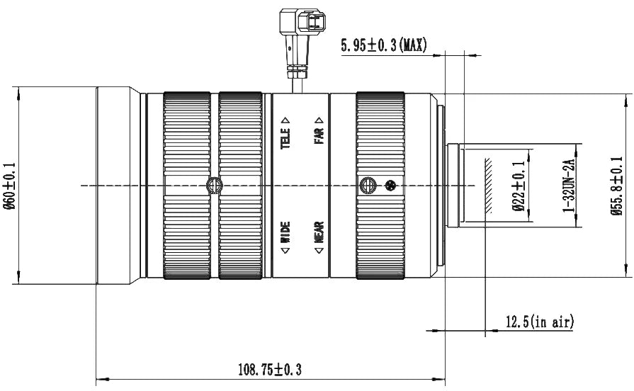 LS-CTV-0158 dimensions (mm)