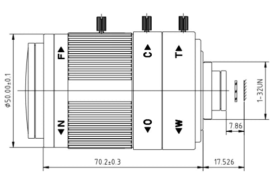 LS-CTV-0152 dimensions (mm)