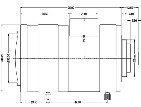 LS-CTV-0127 dimensions (mm)