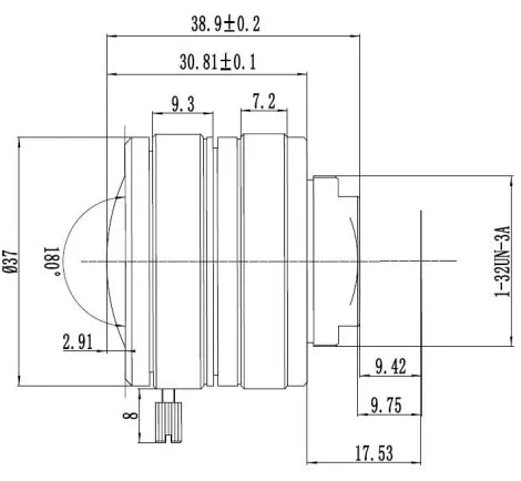 LS-CTV-0021 dimensions (mm)