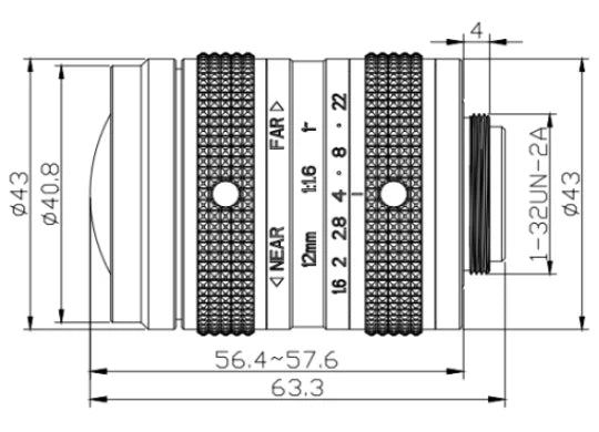 LS-FFL-0605 dimensions (mm)