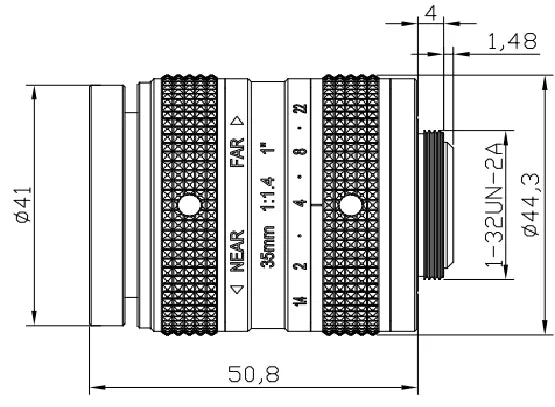 LS-FFL-0625 dimensions (mm)