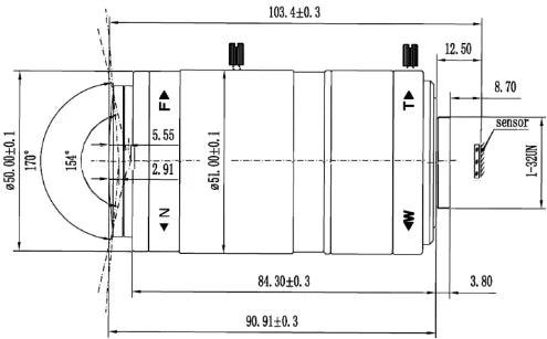 LS-CTV-0126 dimensions (mm)