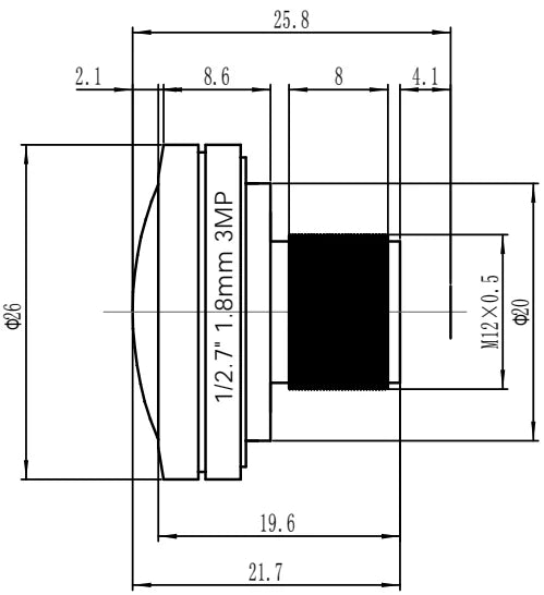 LS-SFY1828FIR-3M dimensions (mm)