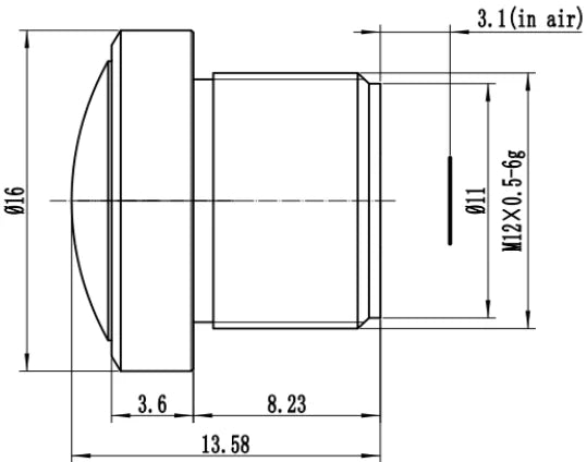 LS-CTV-0026 dimensions (mm)