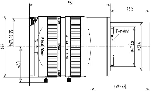 LS-SMV9015F-65M dimensions (mm)