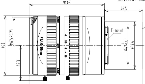LS-FFL-1445 dimensions (mm)