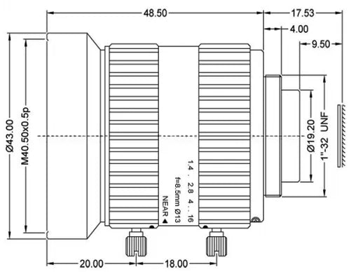 LS-SWL-0202 dimensions (mm)
