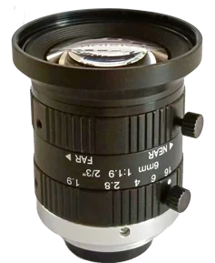6 mm, 2/3", 5 MP, C-mount machine vision lens, F1.9-16 Manual iris