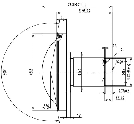 LS-CTV-0033 dimensions (mm)