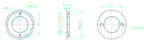LS-V004-X-CS dimensions (mm)