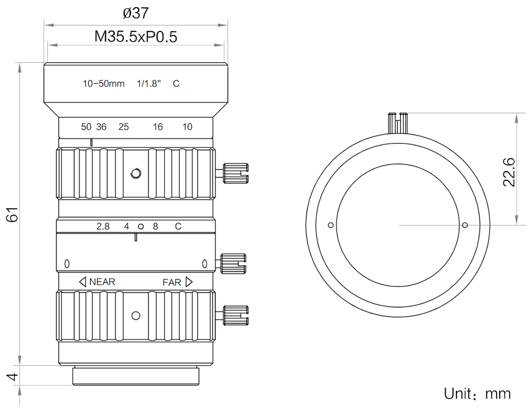 LS-FFL-1710 dimensions (mm)