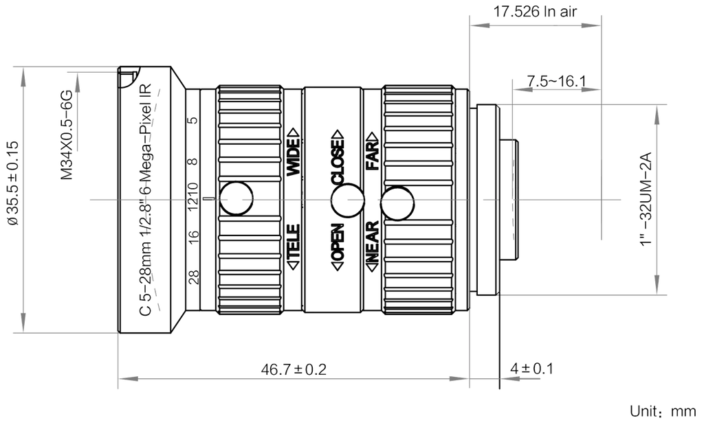LS-FFL-1709 dimensions (mm)