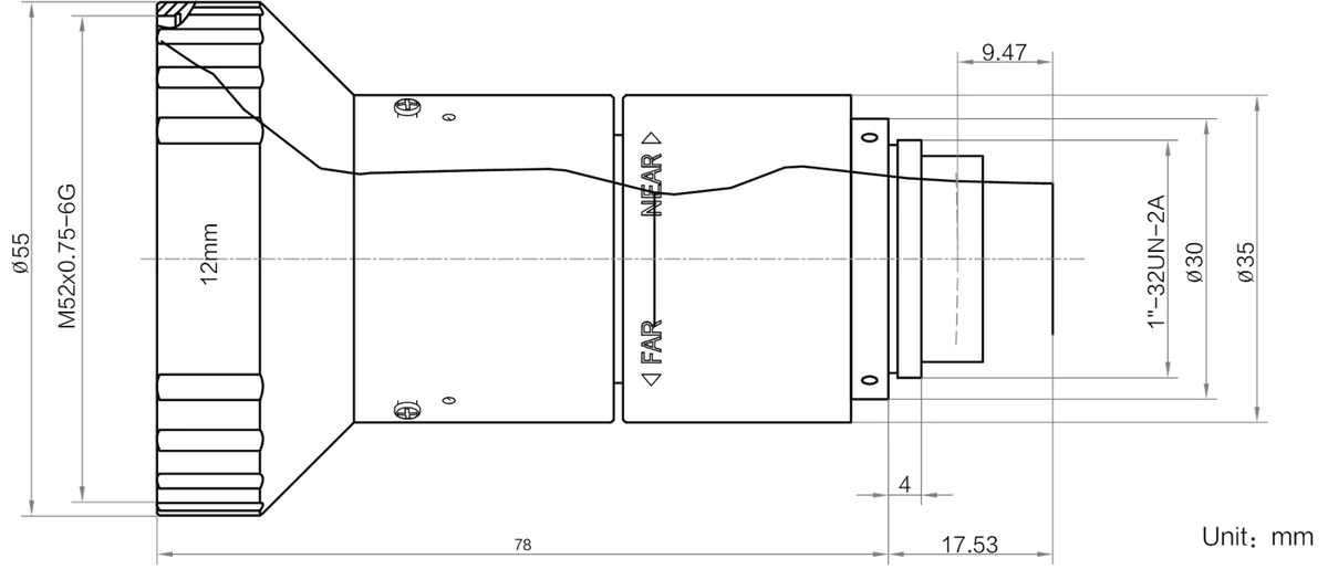 LS-KF1216-5MP-NIR dimensions (mm)