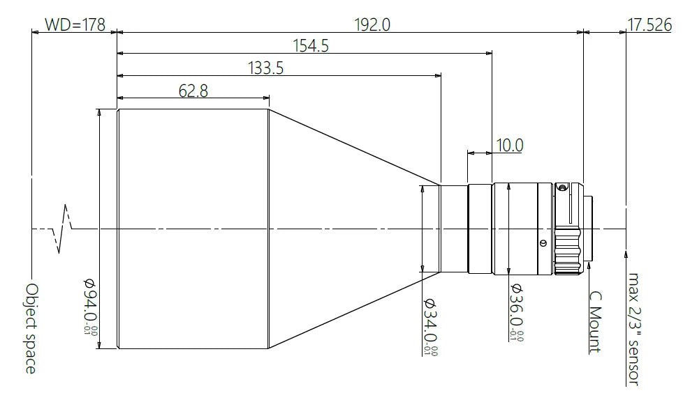 LS-TCL-0708 dimensions (mm)