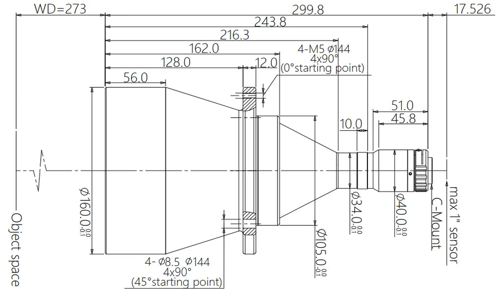 LS-TCL-0536 dimensions (mm)