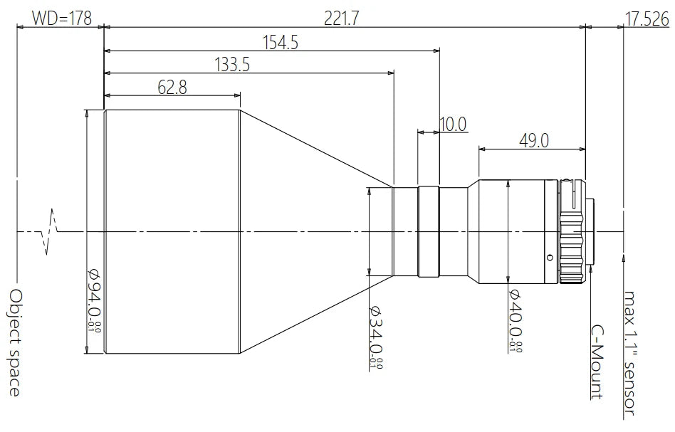 LS-KBT-0256-178 dimensions (mm)